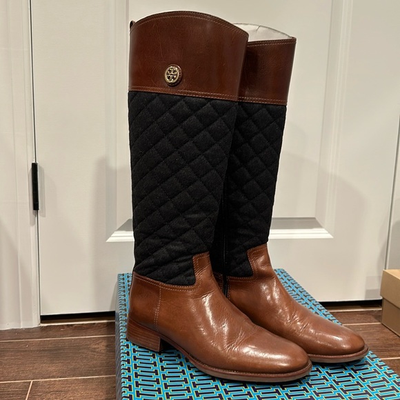 Tory Burch Brown and Black Over the Knee Boots - Picture 1 of 4